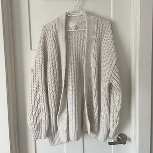 H&M Cream Chunky Ribbed Open Cardigan